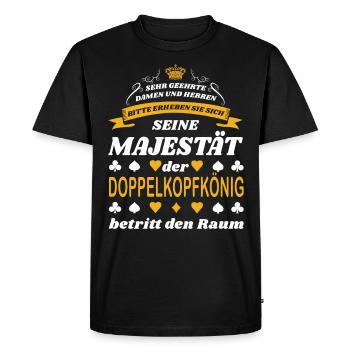 Sa Majesté le roi à deux têtes - T-shirt Premium bio Homme - noir - Devant - Nico (187cm)