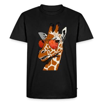 girafe drôle avec des lunettes de soleil cadeau de girafe - T-shirt Premium bio Homme - noir - Devant - Nico (187cm)