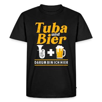 Tuba und Bier Blasmusik Alkohol Tubist Tuba - Männer Premium Bio T-Shirt - Schwarz - Vorne - Nico (187cm)
