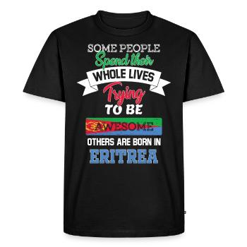 Né en Érythrée - T-shirt Premium bio Homme - noir - Devant - Nico (187cm)