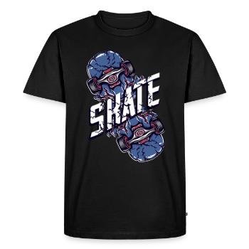 planche à roulette - T-shirt Premium bio Homme - noir - Devant - Nico (187cm)