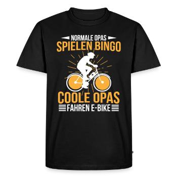 Normal Grandpas Play Bingo Cool Grandpas Ride EBike - Men's Premium Organic T-Shirt - black - Front - Nico (187cm)