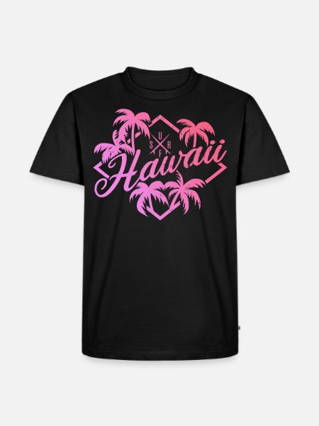 Hawaii Surf Pink - Men's Premium Organic T-Shirt - black