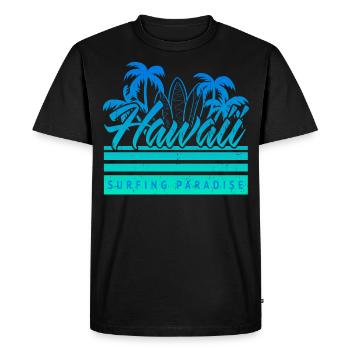 Hawaii Surfing Paradise Vintage - T-shirt Premium bio Homme - noir - Devant - Nico (187cm)
