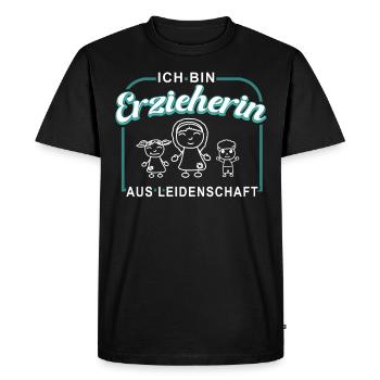 Je suis un éducateur passionné - T-shirt Premium bio Homme - noir - Devant - Nico (187cm)