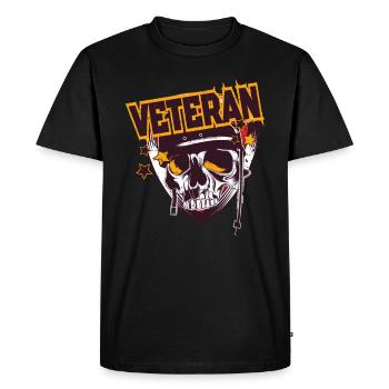 Vétéran de l’armée - T-shirt Premium bio Homme - noir - Devant - Nico (187cm)