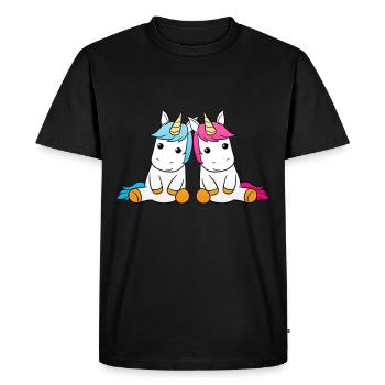 Best Friends Unicorn - Men's Premium Organic T-Shirt - black - Front - Nico (187cm)