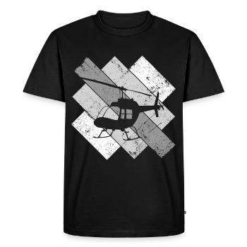 Pilote de sauvetage pilote d'hélicoptère - T-shirt Premium bio Homme - noir - Devant - Nico (187cm)