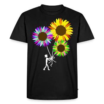 bouquet de tournesol coloré - T-shirt Premium bio Homme - noir - Devant - Nico (187cm)