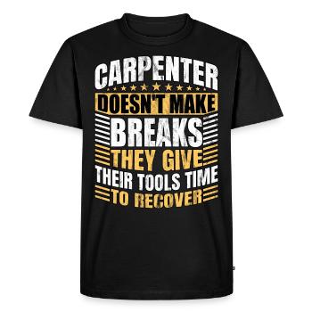 Menuisier Charpentier Menuisier - T-shirt Premium bio Homme - noir - Devant - Nico (187cm)