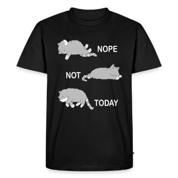 Nope Not Today Chats Sleeping Cat paresseux - T-shirt Premium bio Homme - noir - Devant - Nico (187cm)