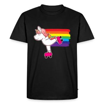 Patin à roulettes Licorne Patin à roulettes - T-shirt Premium bio Homme - noir - Devant - Nico (187cm)