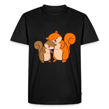 squirrel - Men's Premium Organic T-Shirt - black - Front - Nico (187cm)