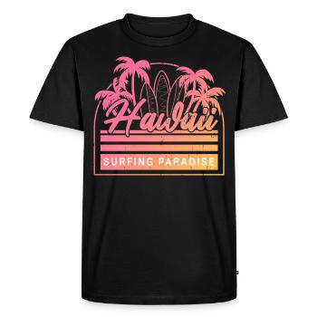 Hawaii Surfing Paradise - Men's Premium Organic T-Shirt - black - Front - Nico (187cm)