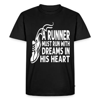 Courses - T-shirt Premium bio Homme - noir - Devant - Nico (187cm)