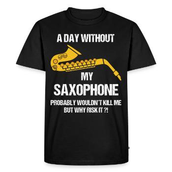 Saxophoniste cadeau Saxophonistes Idée cadeau - T-shirt Premium bio Homme - noir - Devant - Nico (187cm)