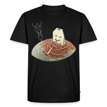 Fumer le thé cigarette joint pot de thé - T-shirt Premium bio Homme - noir - Devant - Nico (187cm)