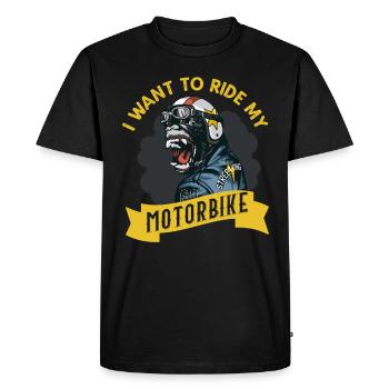 I want to ride my motorbike - Men's Premium Organic T-Shirt - black - Front - Nico (187cm)