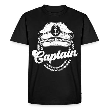 Boat captain - Men's Premium Organic T-Shirt - black - Front - Nico (187cm)