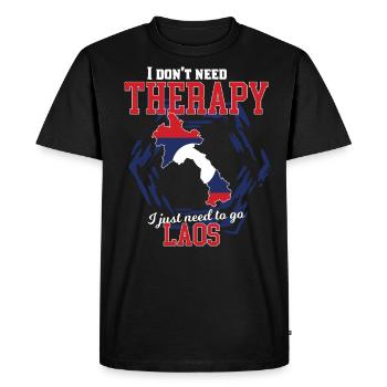 Je n’ai pas besoin d’une thérapie - Laos - T-shirt Premium bio Homme - noir - Devant - Nico (187cm)