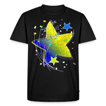 Étoile jaune simple résumé tu es mon étoile - T-shirt Premium bio Homme - noir - Devant - Nico (187cm)