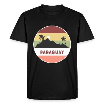 Paraguay Retro Pays et pays - T-shirt Premium bio Homme - noir - Devant - Nico (187cm)