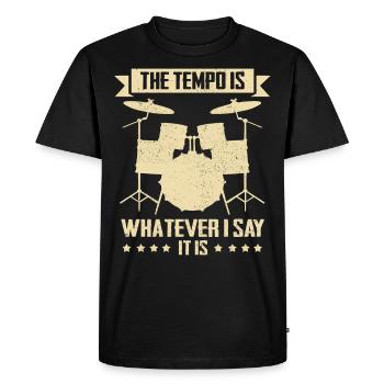 Batteur batterie batteur batterie musiciens - T-shirt Premium bio Homme - noir - Devant - Nico (187cm)