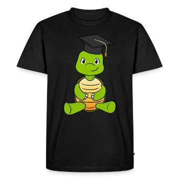 Tortue de graduation - T-shirt Premium bio Homme - noir - Devant - Nico (187cm)