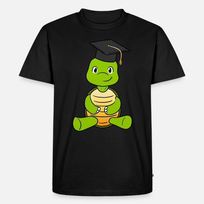 Graduation Turtle - Männer Premium Bio T-Shirt - Schwarz