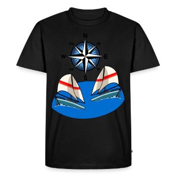 Voile nordique voilier rose des vents boussole maritime - T-shirt Premium bio Homme - noir - Devant - Nico (187cm)