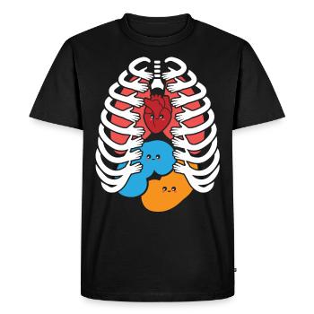 Organes de parties du corps mignon anatomie humaine - T-shirt Premium bio Homme - noir - Devant - Nico (187cm)