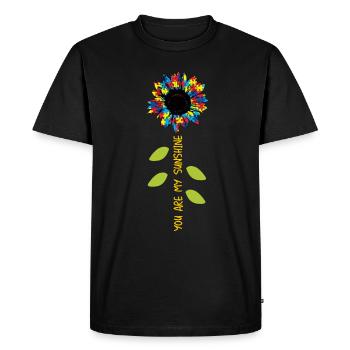 Tu es mon rayon de soleil - Autisme de tournesol - T-shirt Premium bio Homme - noir - Devant - Nico (187cm)