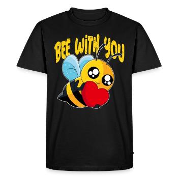 Abeille avec toi - Funny Bees Pun Heart Sweet - T-shirt Premium bio Homme - noir - Devant - Nico (187cm)