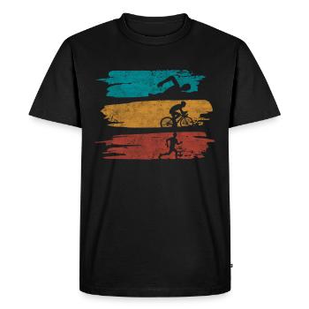 Cadeaux de course de vélo de natation de sport de triathlète - T-shirt Premium bio Homme - noir - Devant - Nico (187cm)