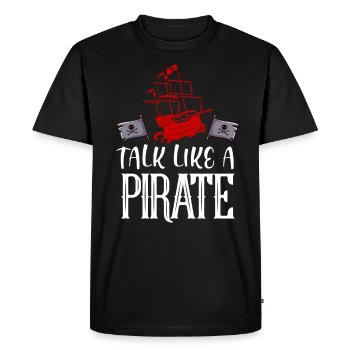 terrible pirate with pirate ship gift - Men's Premium Organic T-Shirt - black - Front - Nico (187cm)