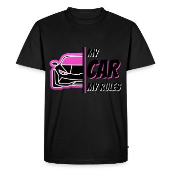 Amant de voiture - ma voiture mes règles - T-shirt Premium bio Homme - noir - Devant - Nico (187cm)
