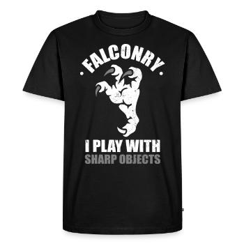 Fauconnerie fauconnier fauconnier décapage chasse oiseau de proie - T-shirt Premium bio Homme - noir - Devant - Nico (187cm)