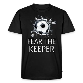 Gardien de but drôle disant football - T-shirt Premium bio Homme - noir - Devant - Nico (187cm)