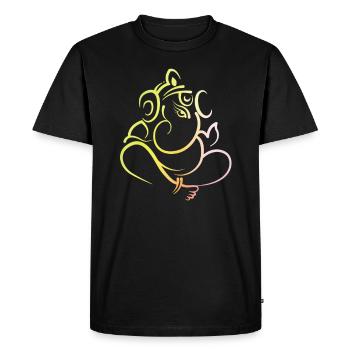 Dieu éléphant indien Ganesh - T-shirt Premium bio Homme - noir - Devant - Nico (187cm)