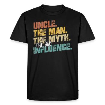 Oncle cadeau parrain parrain - T-shirt Premium bio Homme - noir - Devant - Nico (187cm)