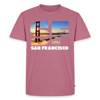 San Francisco - T-shirt Premium bio Homme - mauve - Devant - Nico (187cm)
