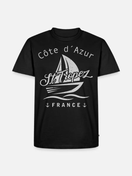 St Tropez Côte d’Azur light edition - T-shirt Premium bio Homme - noir