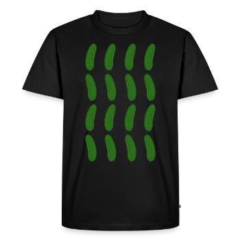 Cucumber pattern gift for cucumber & cucumber fans - Men's Premium Organic T-Shirt - black - Front - Nico (187cm)