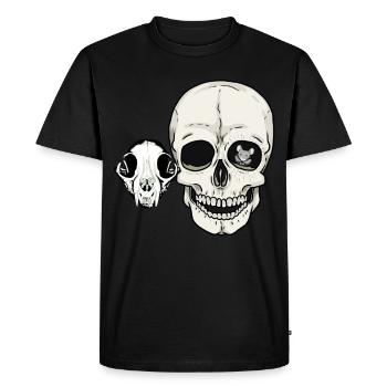 têtes de mort chat homme crâne animaux - T-shirt Premium bio Homme - noir - Devant - Nico (187cm)