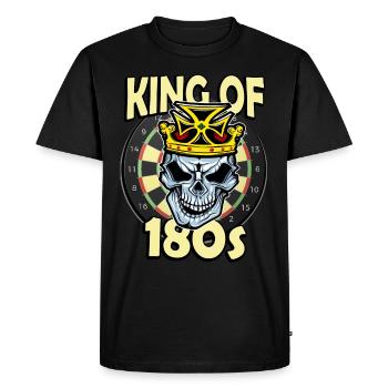 Le roi des fléchettes des années 180 - T-shirt Premium bio Homme - noir - Devant - Nico (187cm)