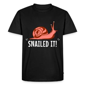 Escargoté! Cadeau pour les fans d'escargots et d'escargots - T-shirt Premium bio Homme - noir - Devant - Nico (187cm)