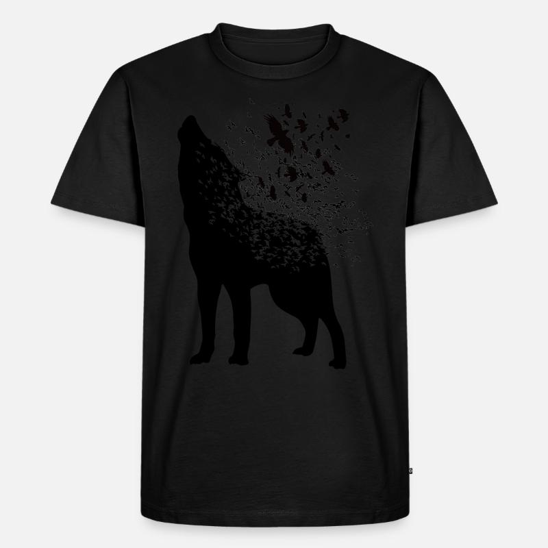 Wikinger - Fenris Wolf - Männer Premium Bio T-Shirt - Schwarz