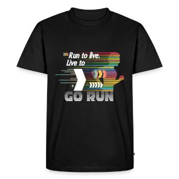 running jogging running runners endurance fitness - Men's Premium Organic T-Shirt - black - Front - Nico (187cm)