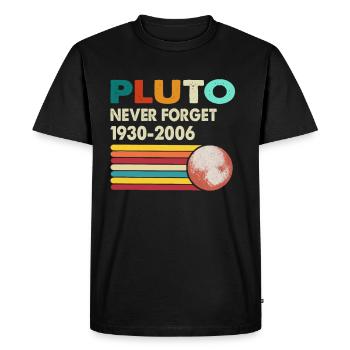 Never Forget Pluto Retro Style Funny Space Science - T-shirt Premium bio Homme - noir - Devant - Nico (187cm)