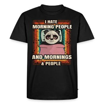 Je déteste les gens du matin et les matins et les gens - T-shirt Premium bio Homme - noir - Devant - Nico (187cm)